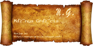 Mánya Grácia névjegykártya